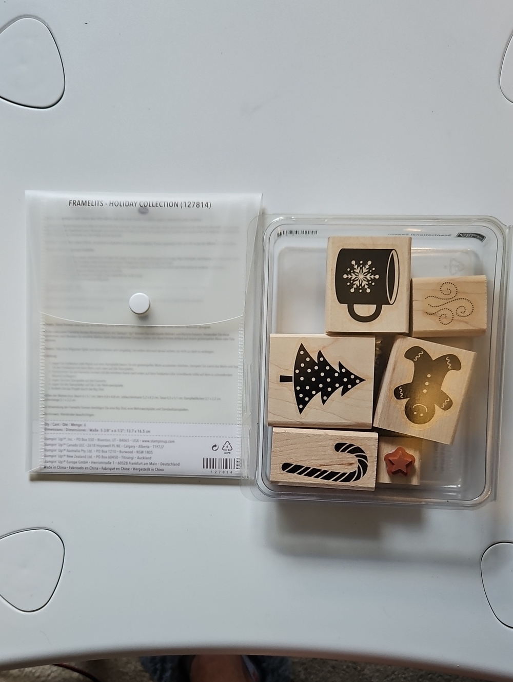Stampin' Up! Wood Holiday Stamp Set - Natural Wood, Black Ink Designs